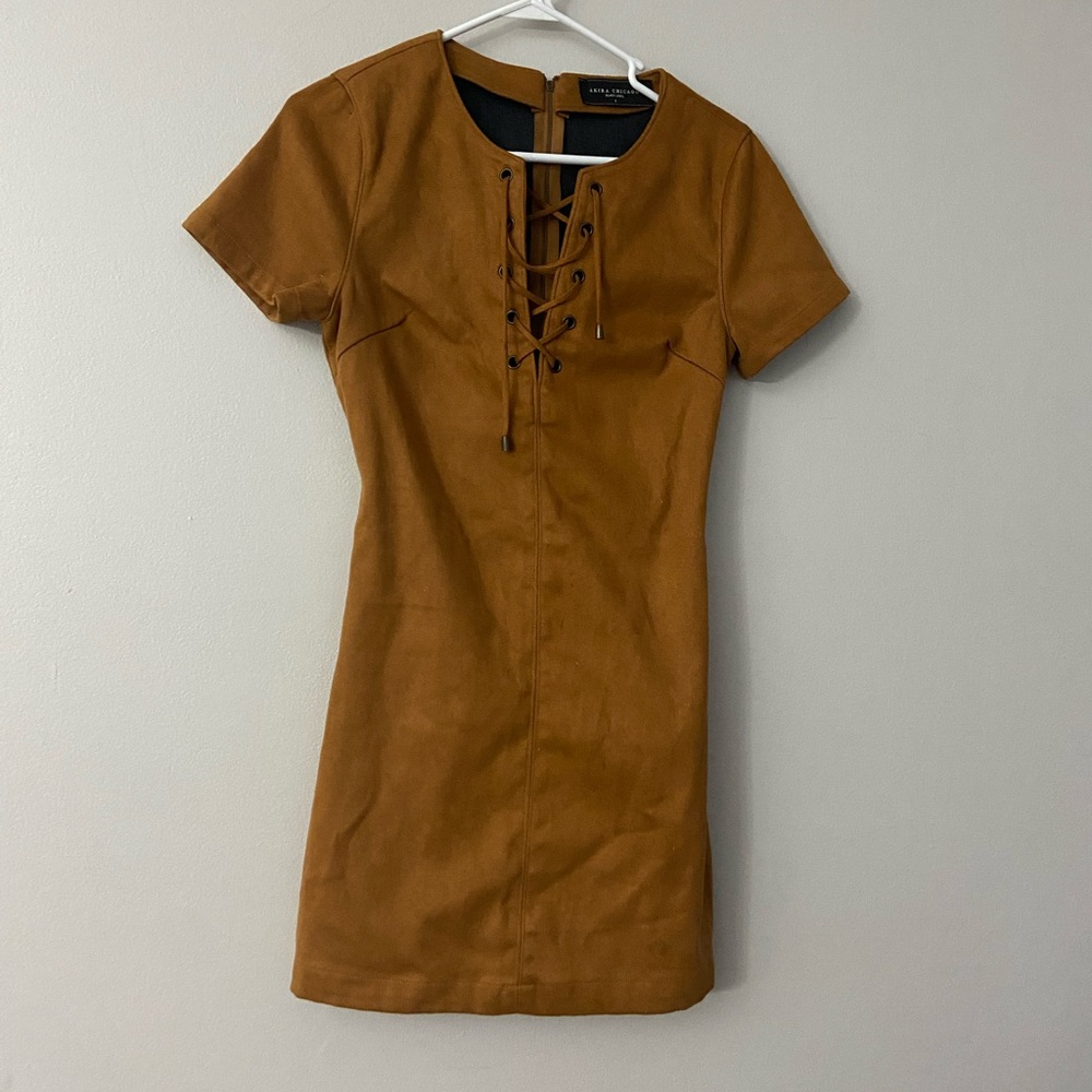 Velvet mustard yellow dress